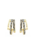  SOUTH MOON UNDER Hematite Gold Huggies Earrings