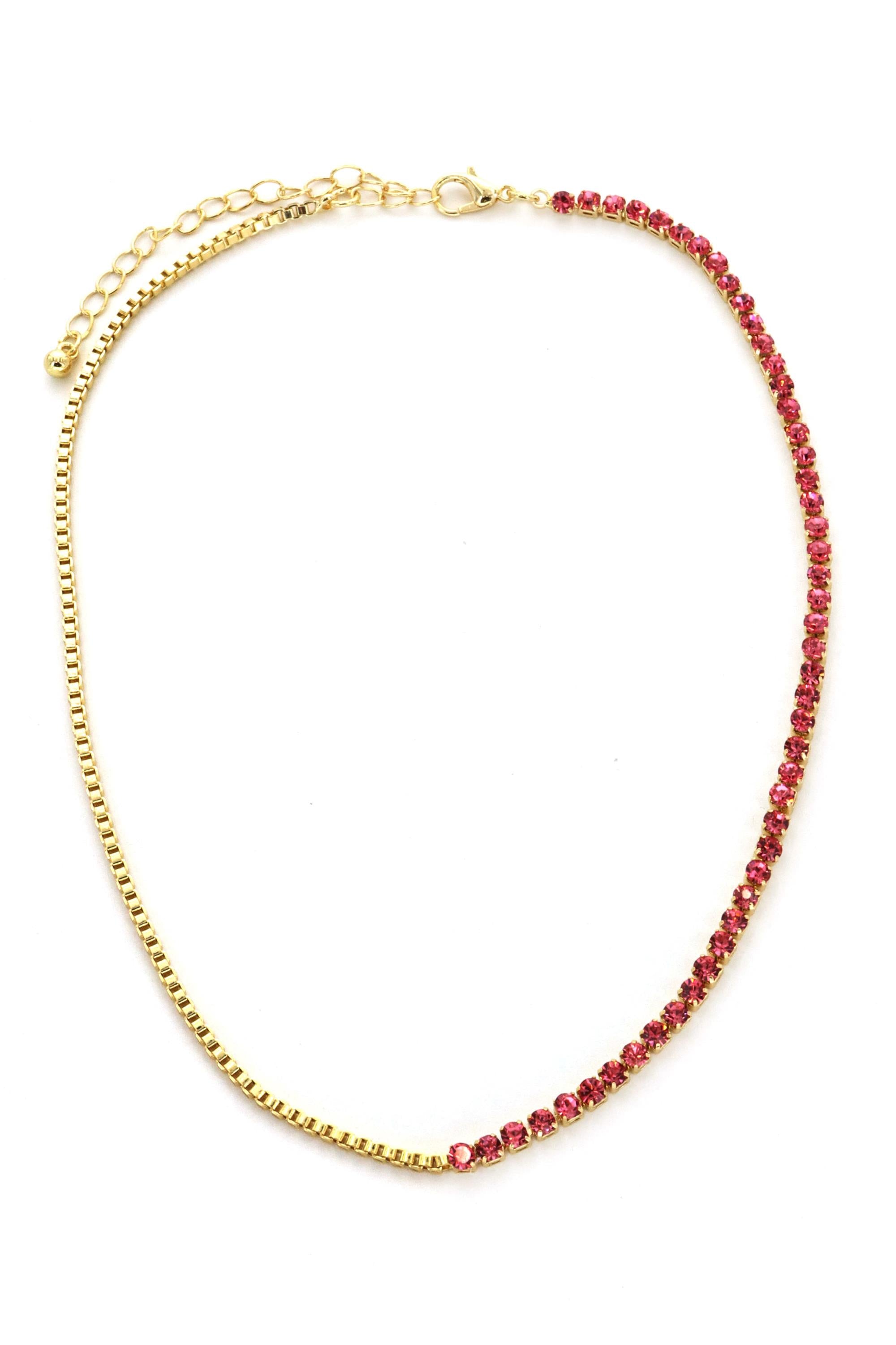  SOUTH MOON UNDER 14 Inch Rhinestone Tennis Necklace