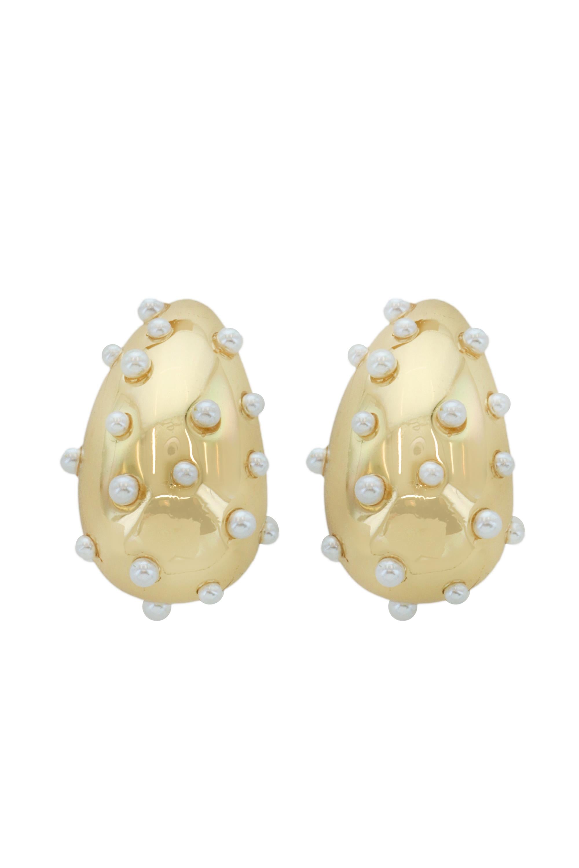  SOUTH MOON UNDER Pearl Gold Teardrop Earrings