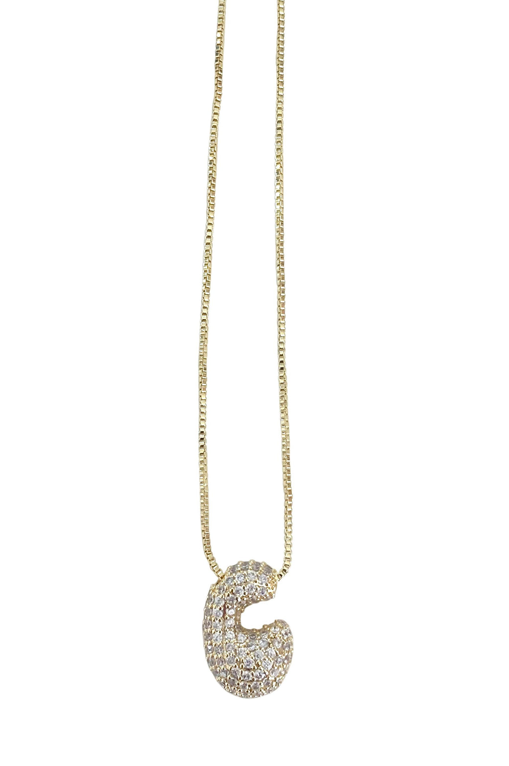  SOUTH MOON UNDER Pave Bubble Initial Necklace E