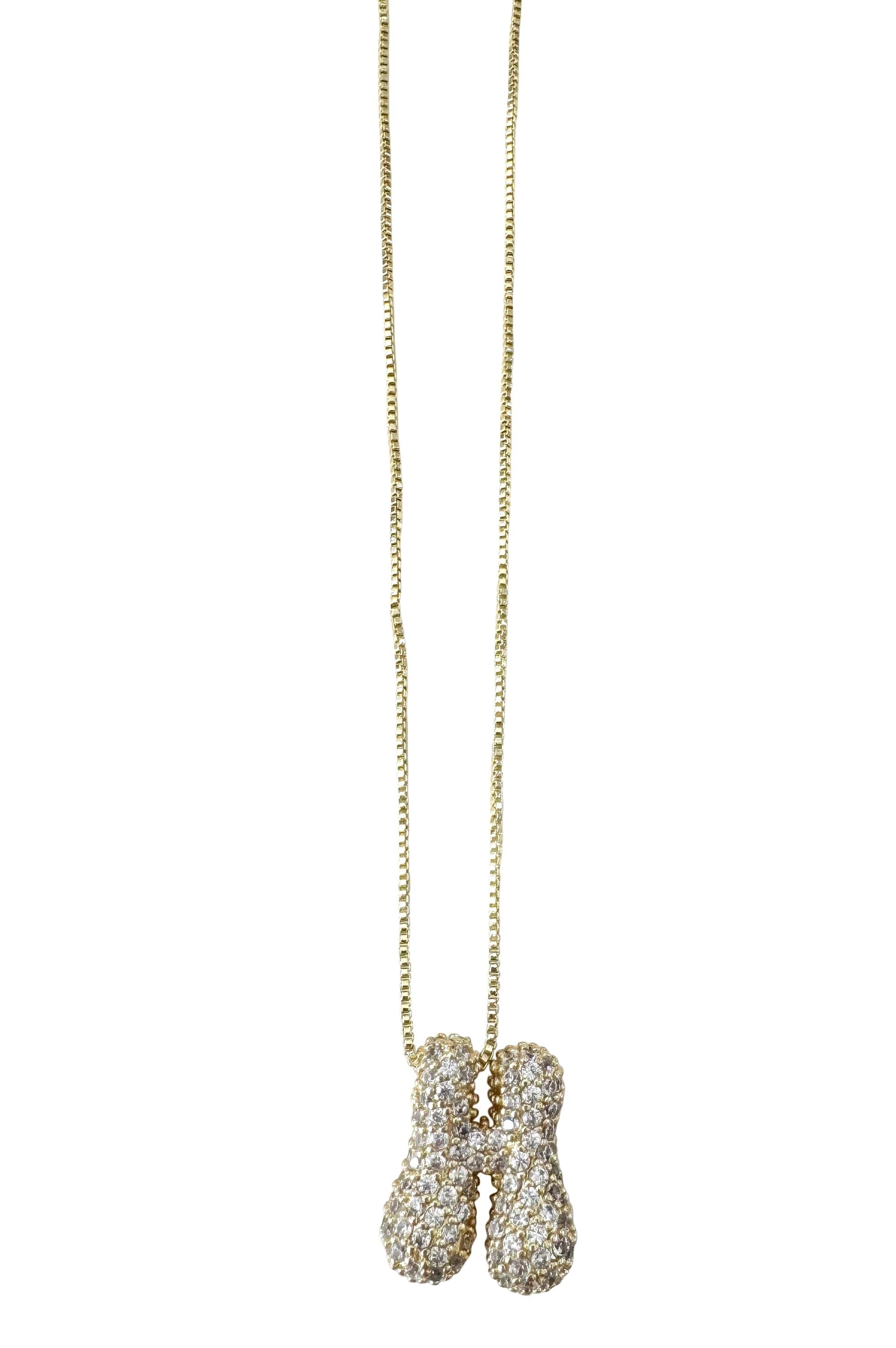  SOUTH MOON UNDER Pave Bubble Initial Necklace