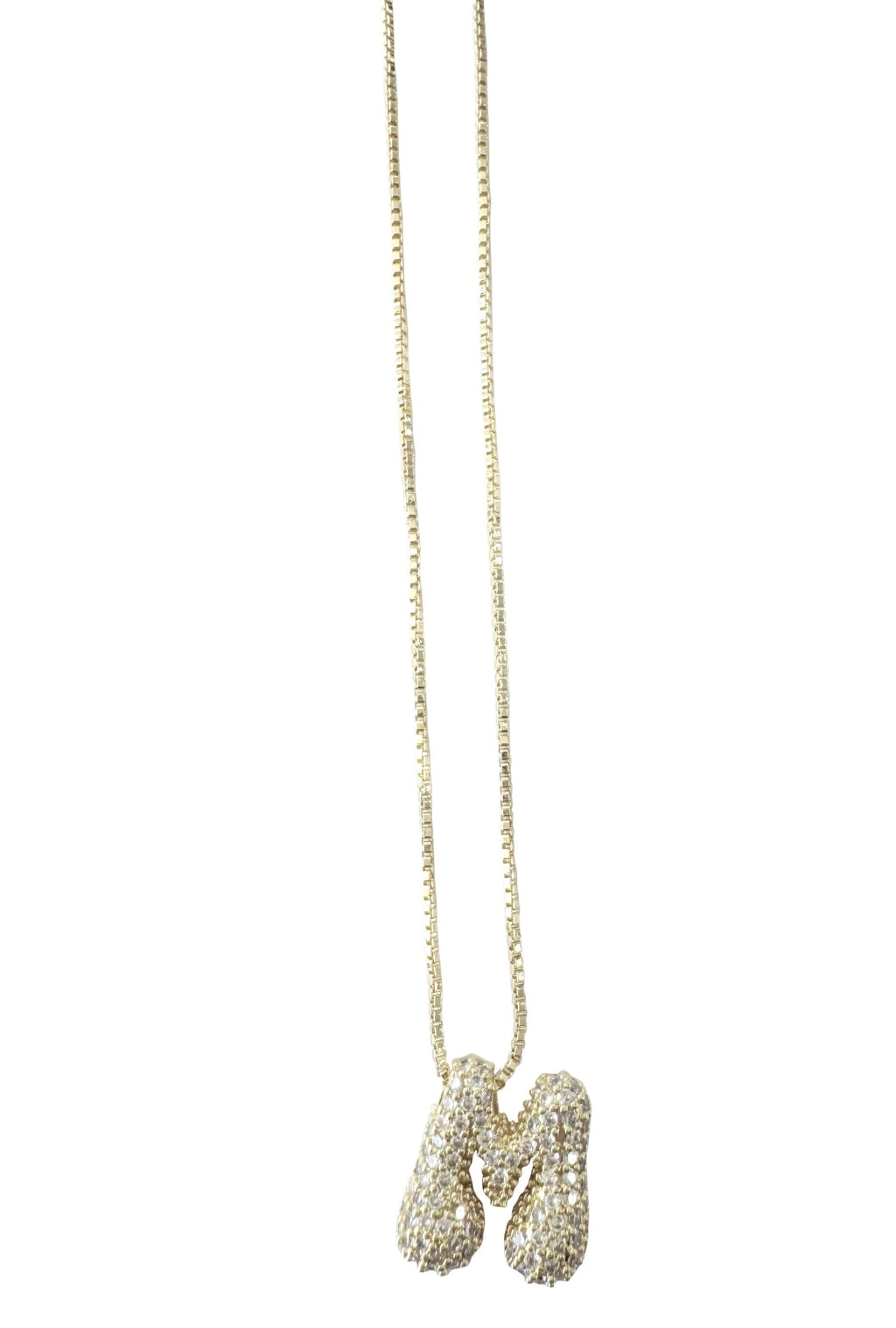  SOUTH MOON UNDER Pave Bubble Initial Necklace D