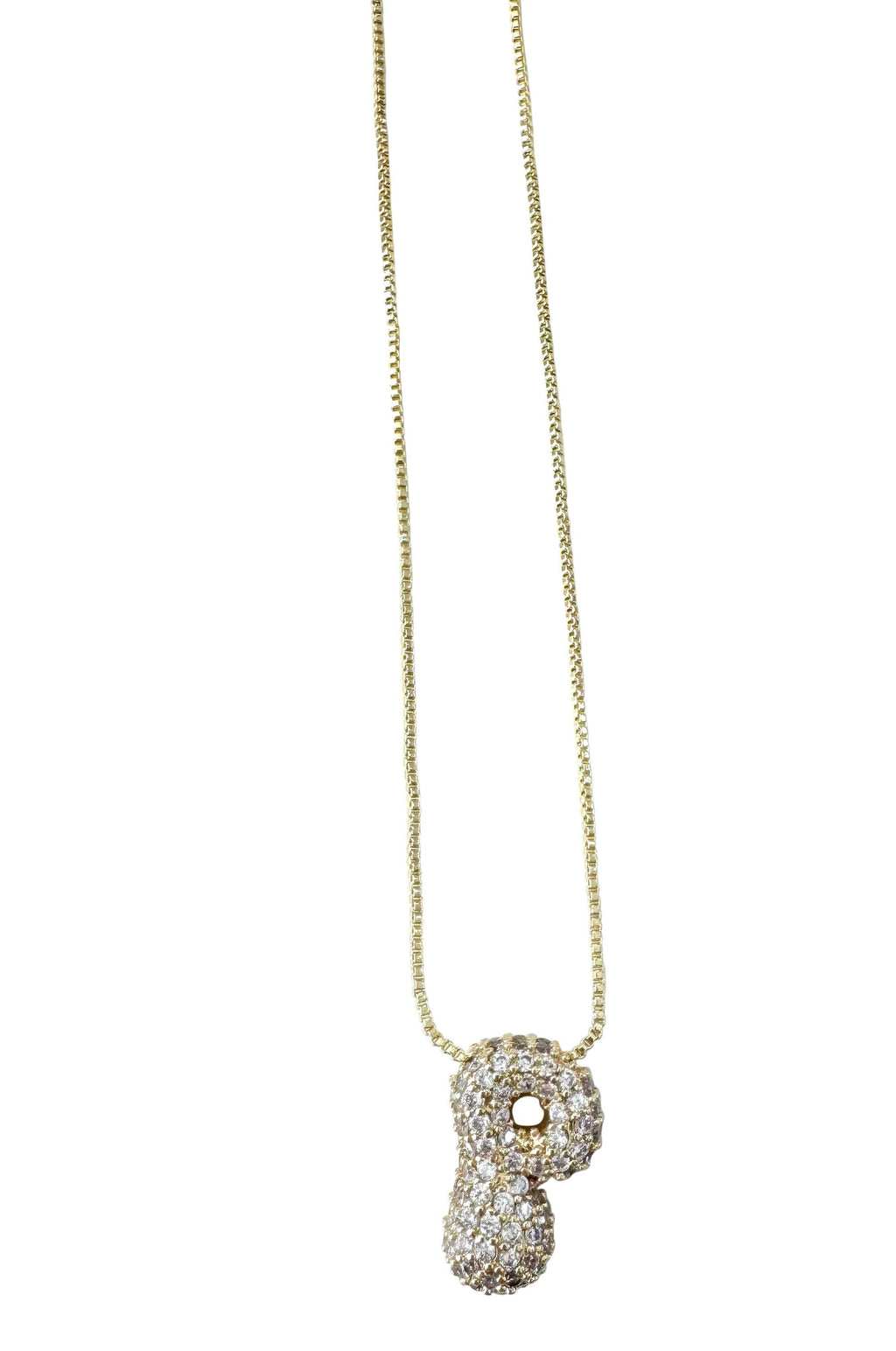 SOUTH MOON UNDER Pave Bubble Initial Necklace J
