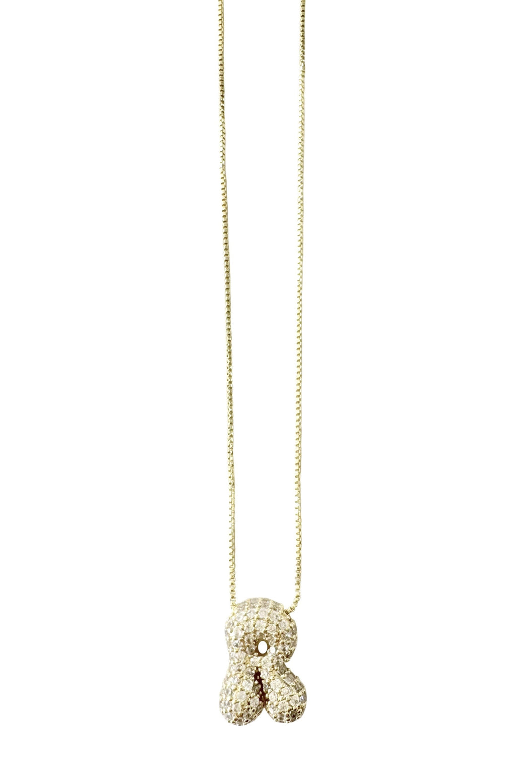 SOUTH MOON UNDER Pave Bubble Initial Necklace S