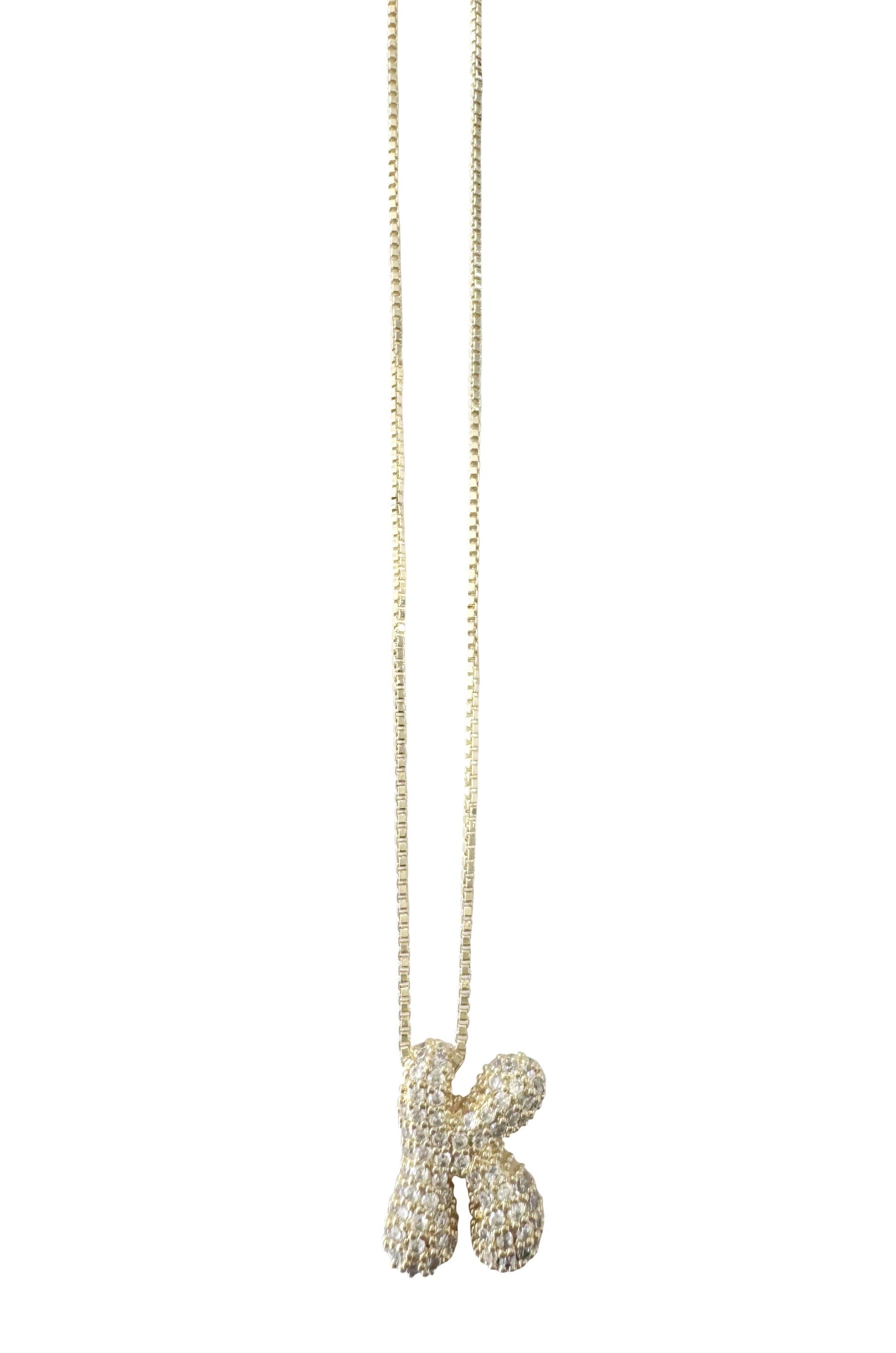 SOUTH MOON UNDER Pave Bubble Initial Necklace L