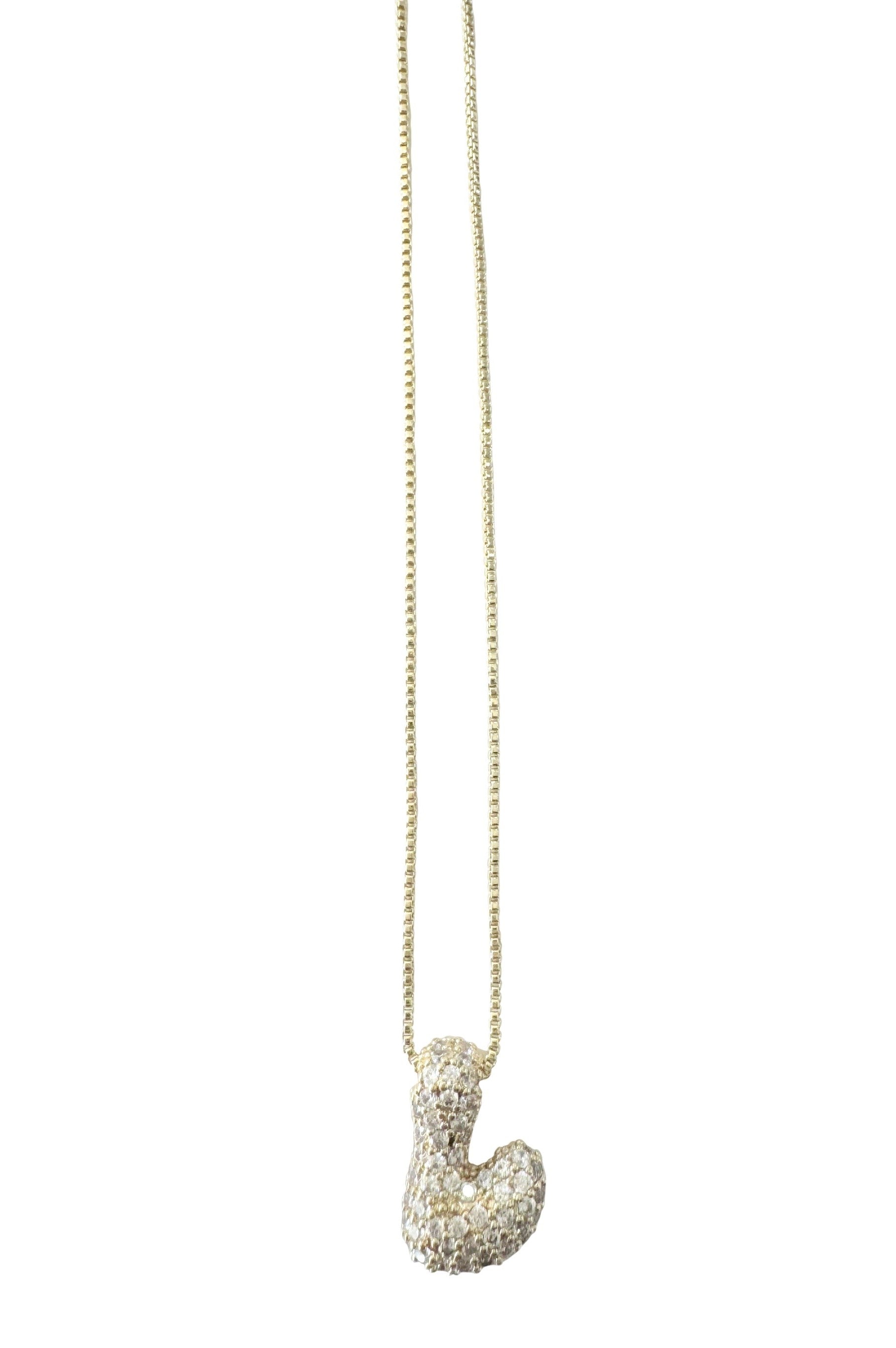  SOUTH MOON UNDER Pave Bubble Initial Necklace