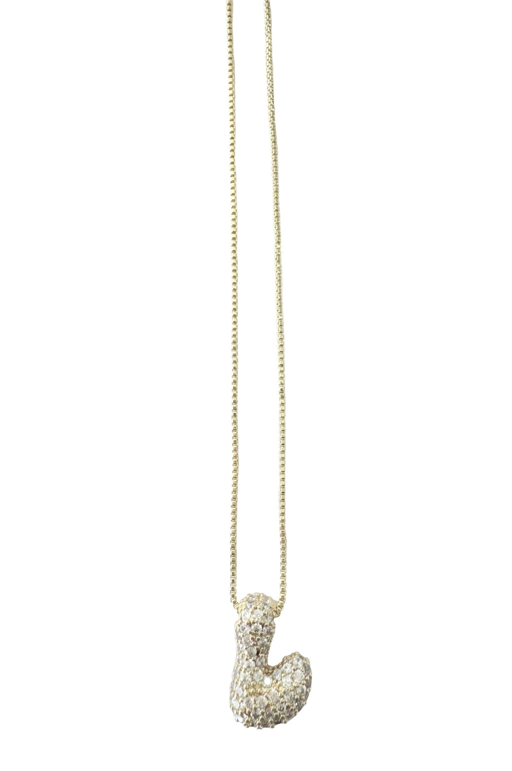  SOUTH MOON UNDER Pave Bubble Initial Necklace S