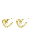  SOUTH MOON UNDER Gold Loop Heart Post Earrings