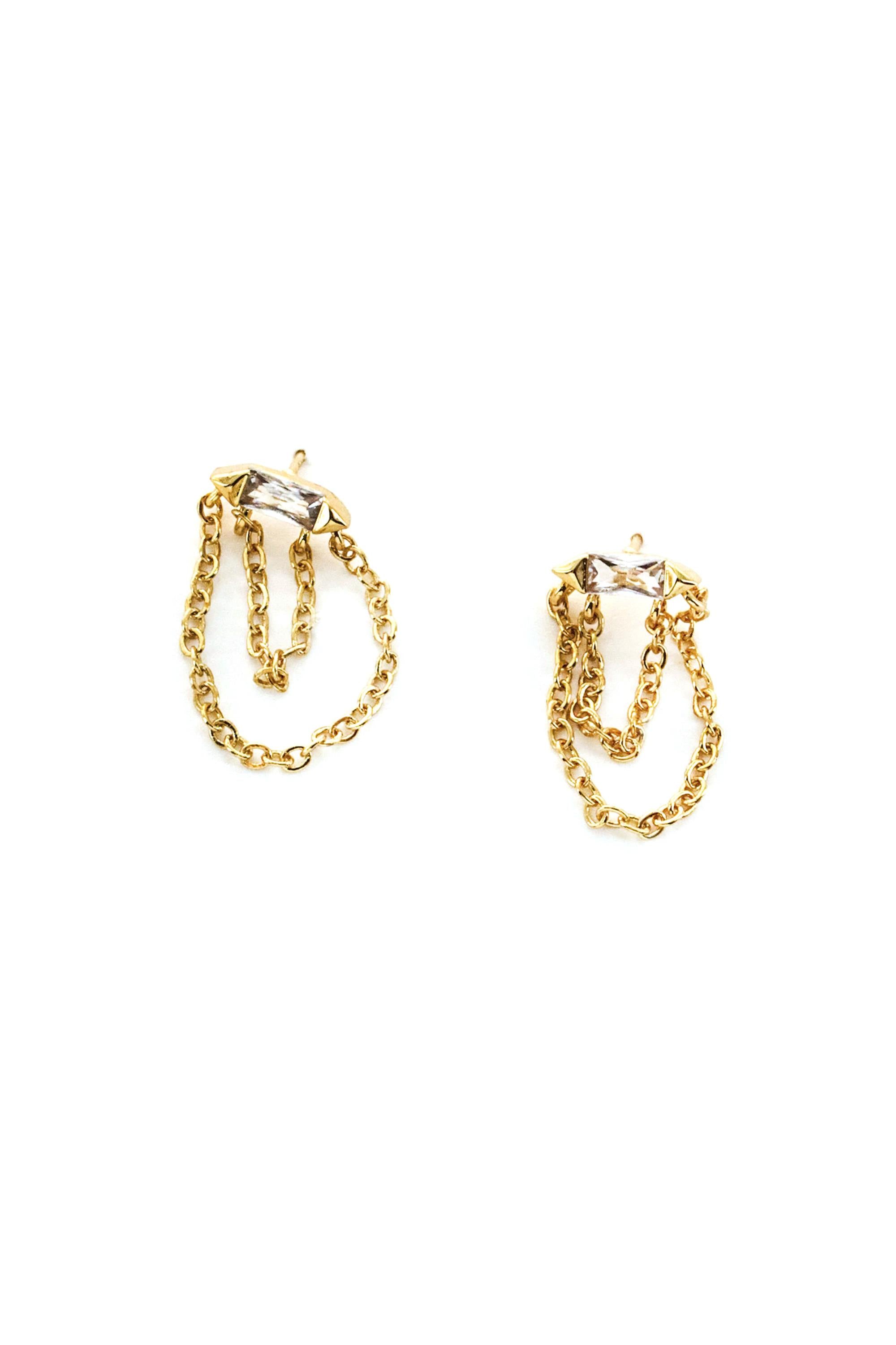  SOUTH MOON UNDER Gold Chain Post Earrings