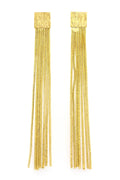  SOUTH MOON UNDER Gold Square Fringe Earrings