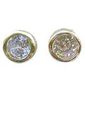  GEMELLI Bezel Stud-Gem 23 18kt Gold Plated CZ S
