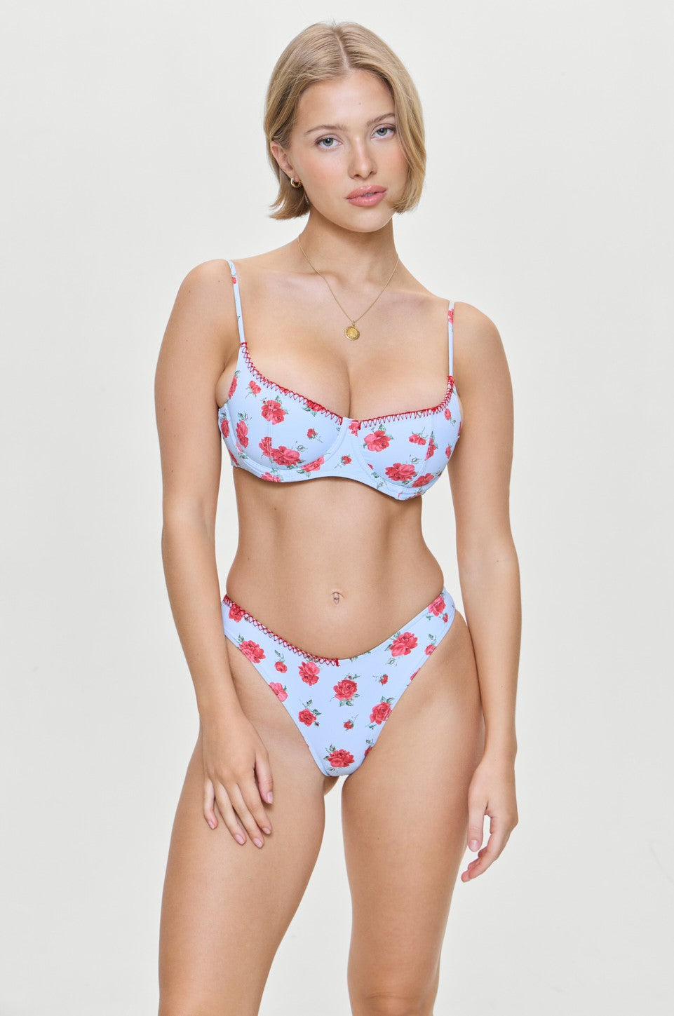  FRANKIES BIKINIS Rosewater Print Cola Top